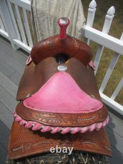 13'' QH BARS Billy cook Pink Western Barrel saddle Greenville Texas