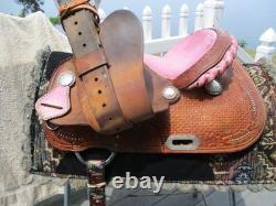13'' QH BARS Billy cook Pink Western Barrel saddle Greenville Texas