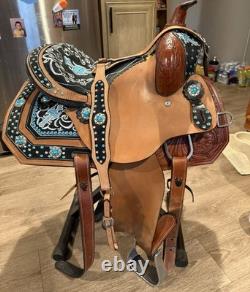 13 Western Pleasure Saddle with 7 Inch Tree. Comes With Matching Breast Strap