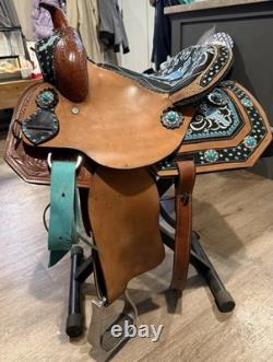 13 Western Pleasure Saddle with 7 Inch Tree. Comes With Matching Breast Strap