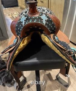 13 Western Pleasure Saddle with 7 Inch Tree. Comes With Matching Breast Strap