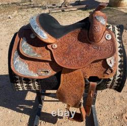 13 Western youth Show Saddle with Silver Package Gorgeous Detail Older Showman