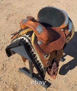 13 Western youth Show Saddle with Silver Package Gorgeous Detail Older Showman