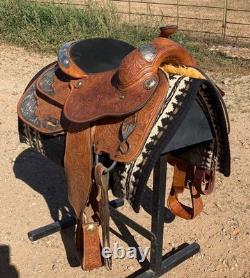 13 Western youth Show Saddle with Silver Package Gorgeous Detail Older Showman