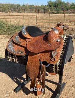 13 Western youth Show Saddle with Silver Package Gorgeous Detail Older Showman
