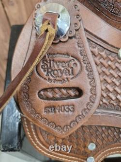 13 Youth Silver Royal Tooled Wade Style Western Saddle New Condition