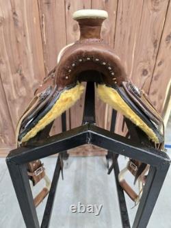 13 Youth Silver Royal Tooled Wade Style Western Saddle New Condition