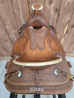 13 Youth Silver Royal Tooled Wade Style Western Saddle New Condition