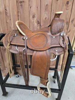 13 Youth Silver Royal Tooled Wade Style Western Saddle New Condition