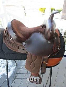 13'' Youth brown big horn #114 western Leather & cordura barrel trail saddle