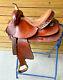 14 1/2 Western Saddle W Basketweave Tooling And Rawhide Laced Cantle