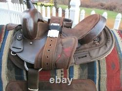 14'' #104 Big horn Brown Leather/Cordura western barrel trail saddle QH BARS
