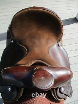 14'' #104 Brown big horn leather & cordura western barrel trail saddle QH BARS