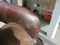 14'' #104 Brown big horn leather & cordura western barrel trail saddle QH BARS