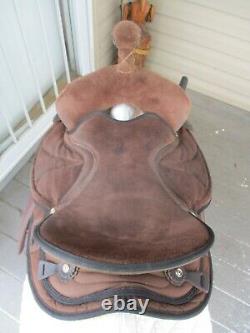 14'' #499 Brown big horn suede & cordura western barrel trail saddle QH BARS