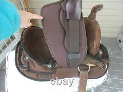 14'' #499 Brown big horn suede & cordura western barrel trail saddle QH BARS