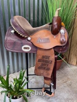 14.5 ALAMO Western Barrel Horse Saddle Full Bar Top Quality
