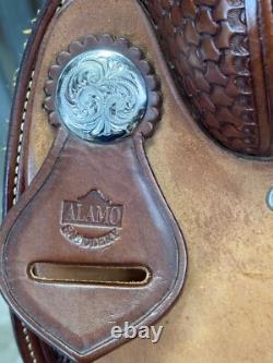 14.5 ALAMO Western Barrel Horse Saddle Full Bar Top Quality