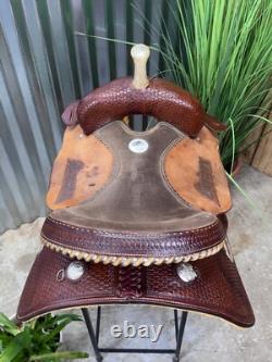 14.5 ALAMO Western Barrel Horse Saddle Full Bar Top Quality