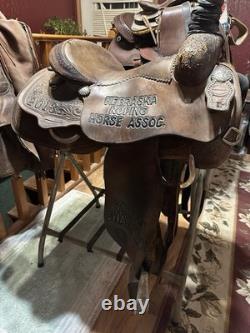 14.5 Bronco Billy Roping Western Saddle, Brown Leather