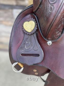 14.5 Hereford Tex Tan Western Saddle, Semi- QH Bars, Clean! One Of A Kind