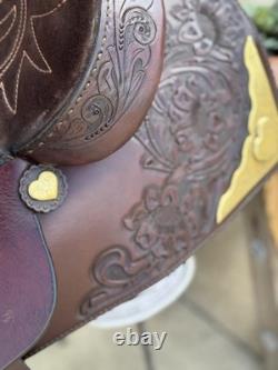 14.5 Hereford Tex Tan Western Saddle, Semi- QH Bars, Clean! One Of A Kind