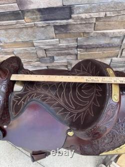 14.5 Hereford Tex Tan Western Saddle, Semi- QH Bars, Clean! One Of A Kind