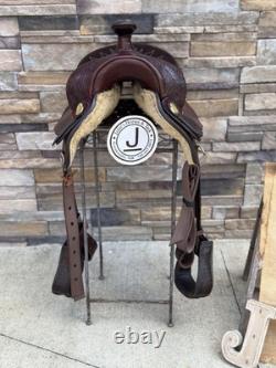 14.5 Hereford Tex Tan Western Saddle, Semi- QH Bars, Clean! One Of A Kind