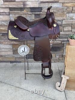 14.5 Hereford Tex Tan Western Saddle, Semi- QH Bars, Clean! One Of A Kind