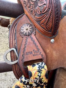14.5 Horse Tack World Circle Y barrel saddle with spinal relief