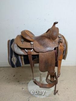 14.5 Inch Used Bobs Custom Reining Western Show Saddle