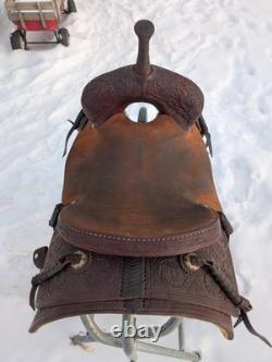 14.5 Jeff Smith Cutting Saddle Western Heavy Oil Roughout Tooled