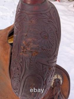 14.5 Jeff Smith Cutting Saddle Western Heavy Oil Roughout Tooled