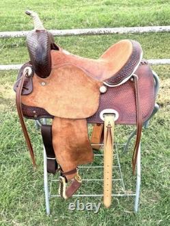 14.5 Longhorn / Maverick / Billy Cook Western Ranch Saddle Refurbished