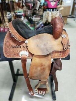 14.5 Used Reinsman Western Barrel Saddle 3-1475-1