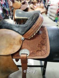 14.5 Used Reinsman Western Barrel Saddle 3-1475-1