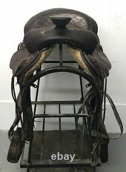 14.5 Western Horse Ranch Saddle Pleasure Riding Soft Brown Leather 7 Gullet