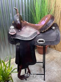14 ALAMO Western Barrel Horse Saddle #1204 Semi Bar Top Quality