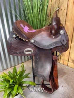 14 ALAMO Western Barrel Horse Saddle #1204 Semi Bar Top Quality