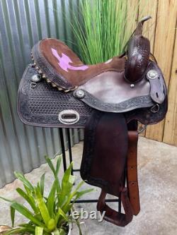 14 ALAMO Western Barrel Horse Saddle #1204 Semi Bar Top Quality