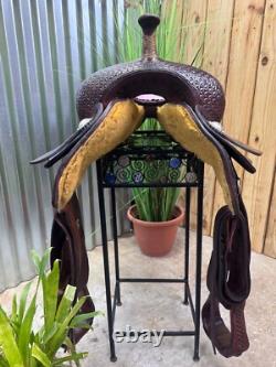14 ALAMO Western Barrel Horse Saddle #1204 Semi Bar Top Quality