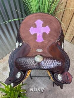 14 ALAMO Western Barrel Horse Saddle #1204 Semi Bar Top Quality