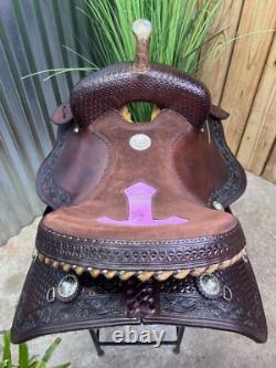 14 ALAMO Western Barrel Horse Saddle #1204 Semi Bar Top Quality