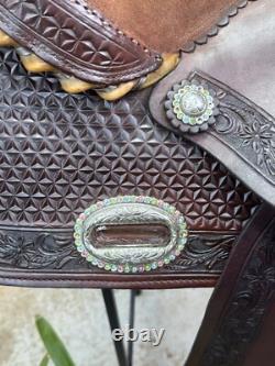 14 ALAMO Western Barrel Horse Saddle #1204 Semi Bar Top Quality