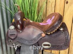 14 ALAMO Western Barrel Horse Saddle #1204 Semi Bar Top Quality
