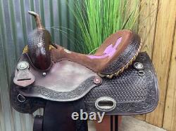 14 ALAMO Western Barrel Horse Saddle #1204 Semi Bar Top Quality