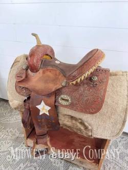 14 Alamo Saddlery Western Trophy Barrel Saddle, 6 Gullet