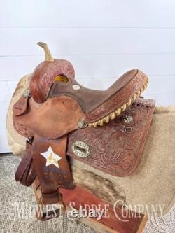 14 Alamo Saddlery Western Trophy Barrel Saddle, 6 Gullet