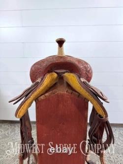 14 Alamo Saddlery Western Trophy Barrel Saddle, 6 Gullet