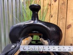 14 BIG HORN Black Western Trail Saddle #103 Light Weight Cordura Semi Bar